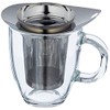 Bodum K11239-16 NEW YO-YO Glass Mug with Tea Strainer (0.35 L/12 oz) - Black/transparent/Chrome