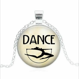 Fashion Jewelry DANCE MUSIC BALLET charm pendant 20" Sterling Silver 925 necklace chain Women