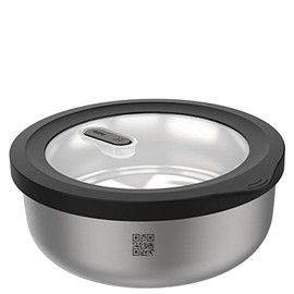 GEFU Provido Food Storage Container, 2,000 ml, Round, Cold and Heat Resistant, Intelligent Storage Control via App