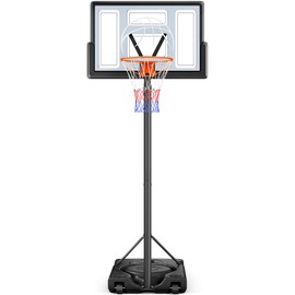 Yohood Basketball Hoop Outdoor 10ft Adjustable, Portable Basketball Hoop Goal System for Kids Youth and Adults in Backyard/Driveway/Indoor, 44 Inch Shatterproof Backboard and Larger Base