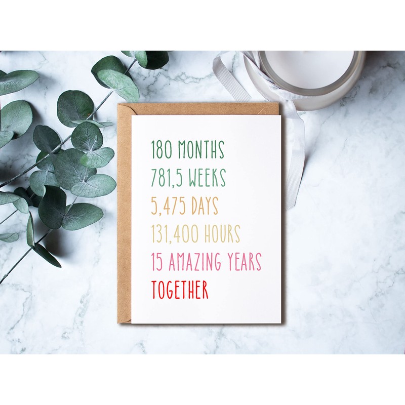 EruditeGifts 15th Anniversary Card - Funny 15 Years Wedding Anniversary