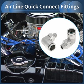 RATCHROLL Push to Connect Air Fittings 5/8" 90 Degree Air Line Quick Joint 304 Stainless Steel 1/4"BSPT 2 Pcs Silver Tone