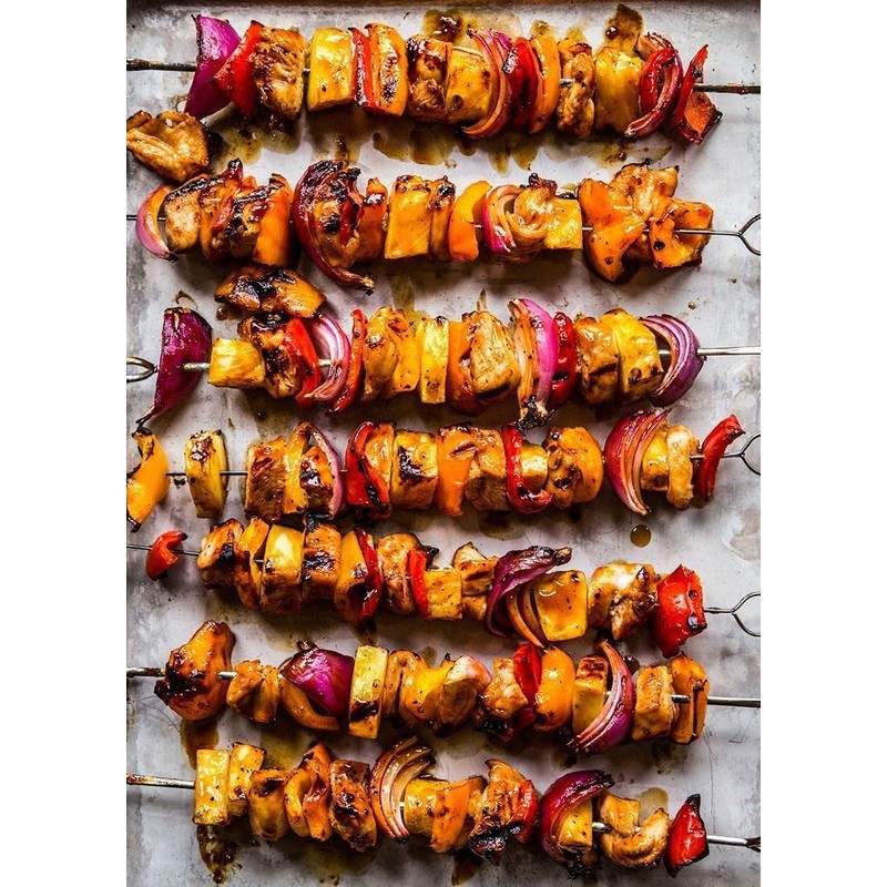 iPEAK BBQ Skewers Stainless Steel Grill Kebab Skewer 29.5cm Long