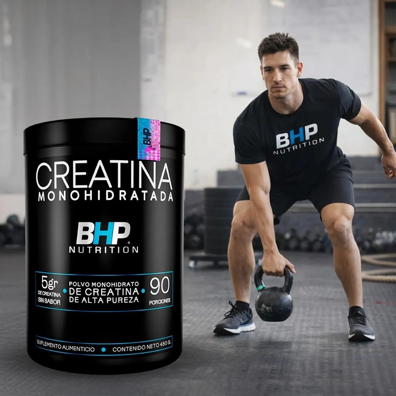 Creatina Monohidratada BHP Nutrition de 450g para Rendimiento Deportivo