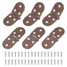 MECCANIXITY Folding Table Flip Hinge 3.2" x 1.2", 270 Degree Butler Tray Hinges Heavy Duty Flap Round Edge Hinge with M4 Screw for Sewing Machine Cabinet Door Red Pack of 6