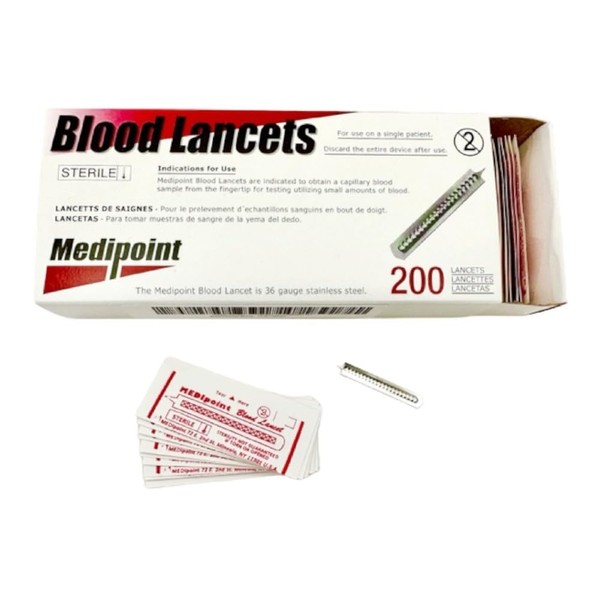 MEDIPOINT Stainless Steel Lancet - 200ct