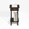 Furinno Turn-N-Tube Tall End Table, Side Table with Bin, Black