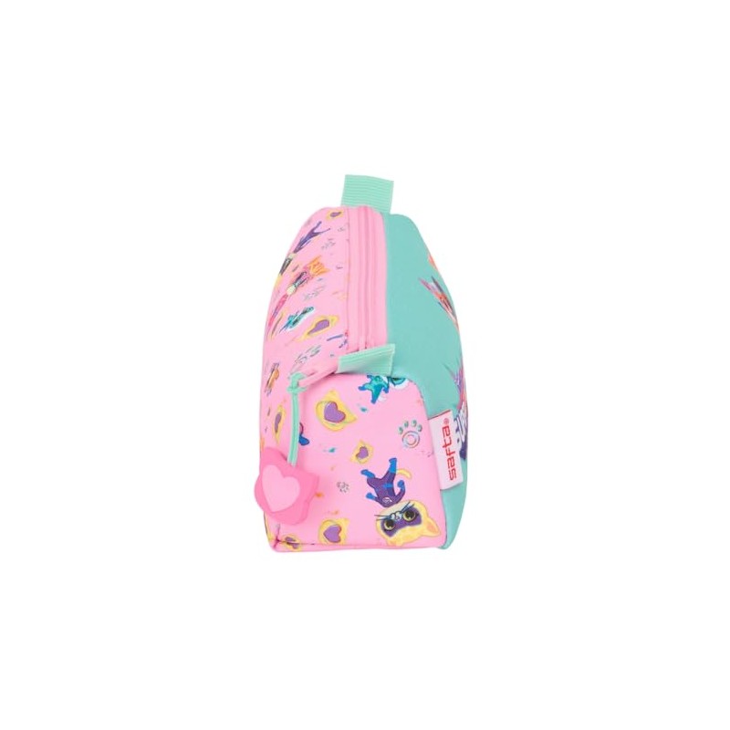 safta Superkitties Pencil Case with Zip and Compartment, Pencil Case