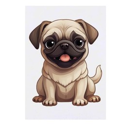 'Pug ' Temporary Tattoo - Water Resistant, Skin-Safe, Non-Toxic Transfer (TO00066315)