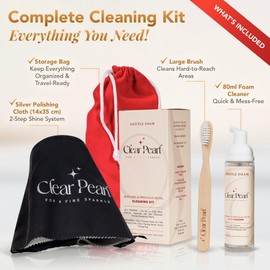 Best Jewelry Cleaner Kit & Silver Polishing Cleaning Kit - Silver and Gold cleaner, Diamond Ring Cleaner & Jewelry Cleaner Solution - Eco-Friendly, Natural, Non-Toxic, Travel Friendly