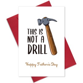 Ogeby Funny Father’s Day Card Gifts form Son Daughter, Dad Joke Fathers Day Card for Daddy, Cute Father’s Day Cards for Husband, This Is Not A Drill