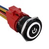 APIELE 22mm Latching Push Button Switch 12V 10A Power Symbol