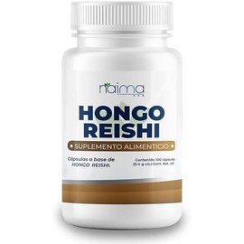 NAIMA Hongo Reishi, 100 Cápsulas  Hongo Adaptógeno 100 Puro  Reishi Mushroom, Antioxidante Natural  Estado de Ánimo y Bienestar General  Superfood