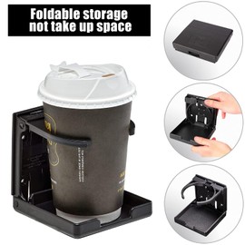 ZEACCT 2 Pcs Adjustable Folding Car Drink Holder, Black Plastic Cup Stand, for Cars, Trucks, RVs, Vans, Boat Marine Caravan