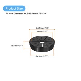 uxcell 8Pcs Desk Grommet Black, Snap Bushing Grommet with Shutter for Holes with 1.77"(45mm) Mounting, Round Nylon Snap in Cable Desk Grommet for Cables and Cords Management