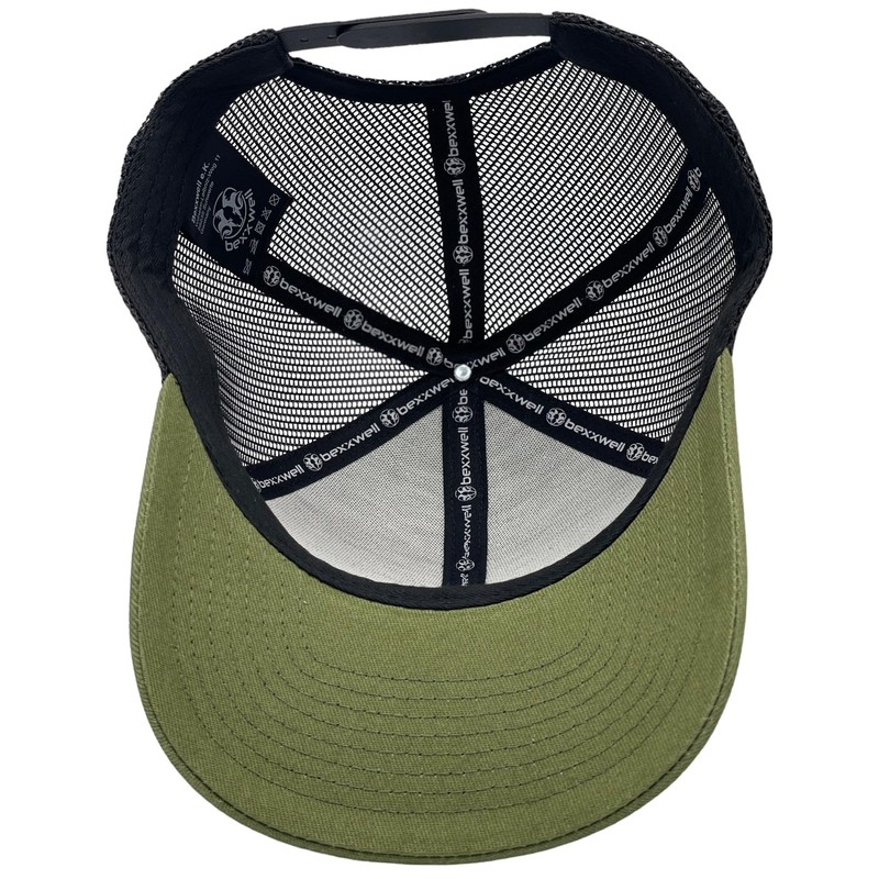 Bexxwell Trucker Cap/Baseball Cap Green/Black with Logo Patch (Optimal Fit,