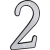 HIllman 841600 4-Inch Nail-On Reflective Plastic House Number 2