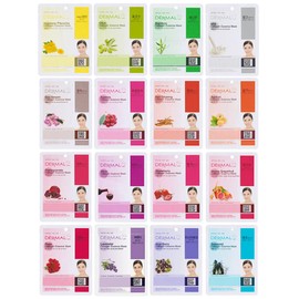 Dermal Korea Collagen Essence Full Face Facial Mask Sheet 16 Combo Pack