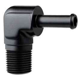 EVIL ENERGY 1/8" NPT Male to 5/16" Barb Fitting Adapter 90 Degree Aluminum Black