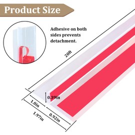 T-Shaped Clear Silicone Door Draft Stopper 1.97" x 20FT for Frame&Windows