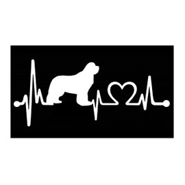 Newfie Newfoundland Heartbeat Lifeline Decal Sticker for Car Window BGK1063
