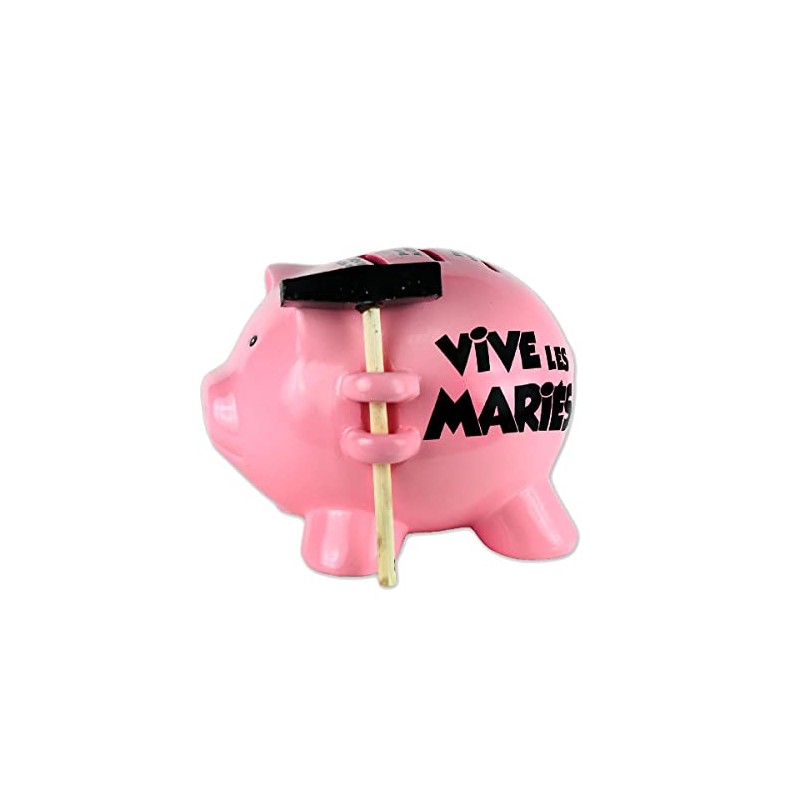 Piggy bank with a small hammer - Vive les Mariés