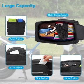 MOSISO Compatible with Ruckus 2010-2023 Under Seat Storage Bag, 18L Multifunctional Scooters Saddle Luggage Tool Gear Carry Bag Accessory Pouch with Handle & Shoulder Strap, Black