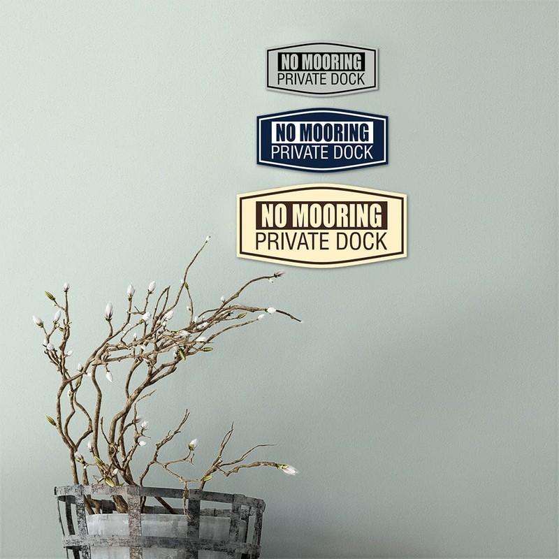 Fancy No Mooring Private Dock Sign (Blue) - Large