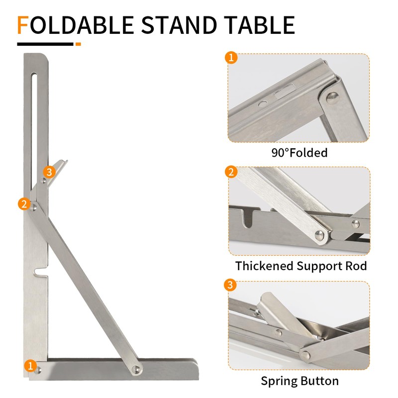Folding Console Heavy Duty 300 mm, Pack of 2 Stainless