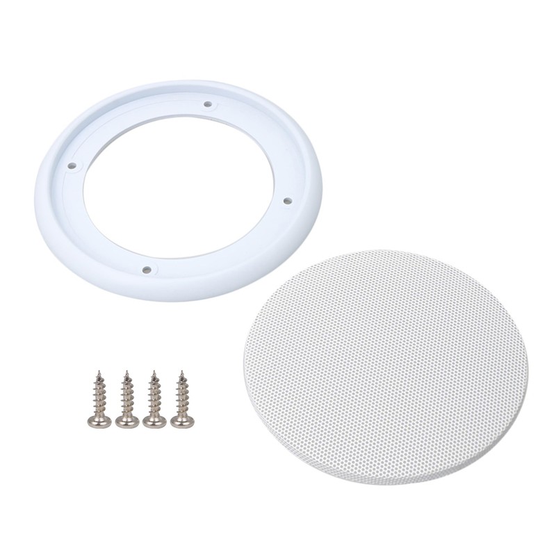 White Round Grills Cover Metal Mesh Speaker Replacement for 4