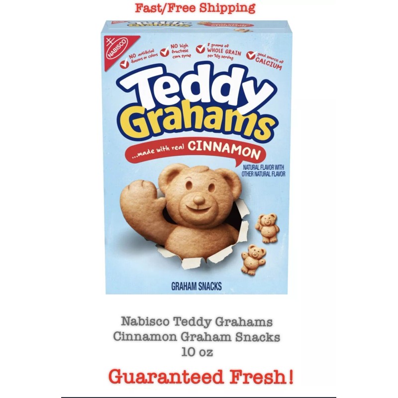 Nabisco Teddy Grahams Cinnamon Graham Snacks Bear Cookies 10oz Carton