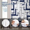 REZAYMRS Geometric Stripe Shower Curtain with 12 Hooks, 72''x72'' Waterproof