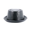 Men's Roll up Pork Pie Pillbox Trilby PU Leather Derby