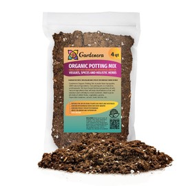 Premium Organic Potting Mix for All Plant Types - 4 Quart - Indoor and Outdoor Use - Great for Veggies, Spices and Holistic Herbs
