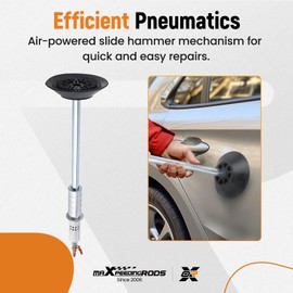 maXpeedingrods Car Dent Puller Air Pneumatic Dent Puller Set, Slide Hammer Puller with 3 Suction Cups 3.2” 4.7” 5.9”, Auto Body Dent Repair Kit, 24.2” Dent Removal Hand Tool