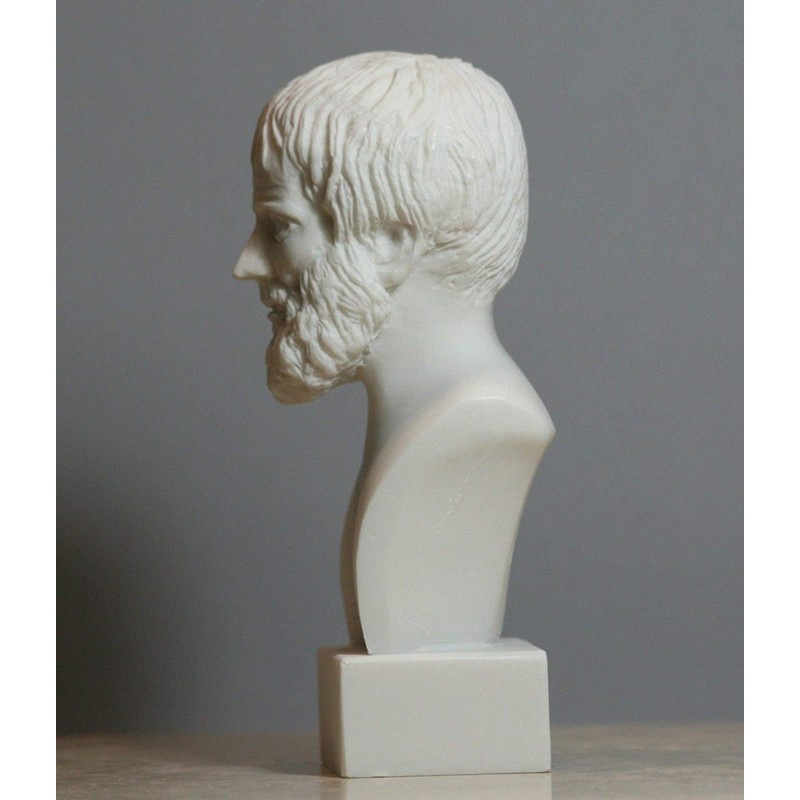 Aristotle Greek Philosopher Scientist Alabaster Bust Statue Sculpture 15cm