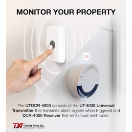 Dakota Alert Wireless Doorbell - UTDCR-4000 One Mile Long Range Wireless Door Bell 4000ft, Doorbell, Panic Button, Mailbox Alert System, Universal Transmitter & DCR-4000 Wireless Receiver