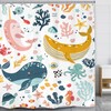 LGhtyro Kids Whale Shower Curtain Bathroom Set 71Wx71H Inches Funny