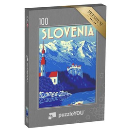 puzzleYOU: Slovenia Vintage Illustration Puzzle 100 Pieces