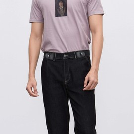 Alfili Women's Belt, Elastic Belt, Large Size, Buckle, No Holes, No Buckle, Stylish, Available in 3 Colors, Black