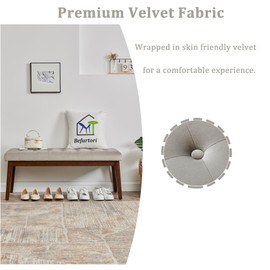 Befurtori End of Bed Bedroom Bench, Linen Upholstered Tufted Bench for Bedroom End of Bed with Solid Wood Legs for Bedroom Living Room Entryway(Gray)