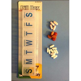 Pill Box  7-Day Large Pill Box For Organizing Your Vitamins, Medicines-Snap Shut Lids