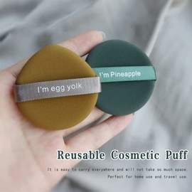 12 Pcs Round Soft Powder Sponge Washable Cotton Powder Puff Air Cushion Makeup Powder Puff Reusable Cosmetic Puff for Body Powder Loose Powder