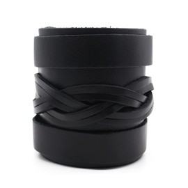 Scddboy Leather Bracelet for Men Women,Punk Braided Rope Alloy Bracelet Bangle Wristband