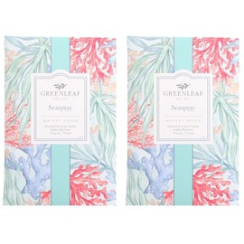 Greenleaf 2x SEASPRAY Large Scented Sachet Bag, Drawer Fragrance Wardrobe Air Room Freshener for Living Room Bedroom Bathroom Radiator or Car - Salty Air, Jasmine, Sandalwood & Musk Notes