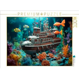 CALVENDO Puzzle Funny Submarine - Toy Under Water | 1000 Pieces Size 25" x 19"