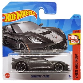 Hot Wheels - Corvette C7 Z06 - Then and Now 1/10 - HKJ40 - Short Card - Grey Metallic - GM - Mattel 2023 - 1:64