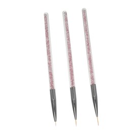 Healeved 3pcs Nail Art Drawing Line Tool Set Professional Fine Brush Pens for Diy Manicure Eyeliner Nail Design Durable Brushes Purple White
