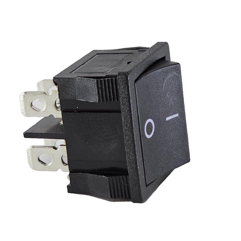 Rocker Switch Black Rocker Unlit 4 Pin 6A 250VAC Device