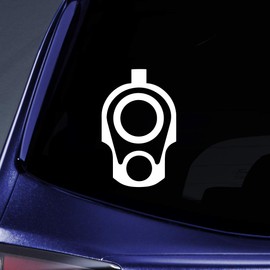 Bargain Max Decals Gun Barrel Silhouette Sticker Decal Notebook Car Laptop 5.5" (White)